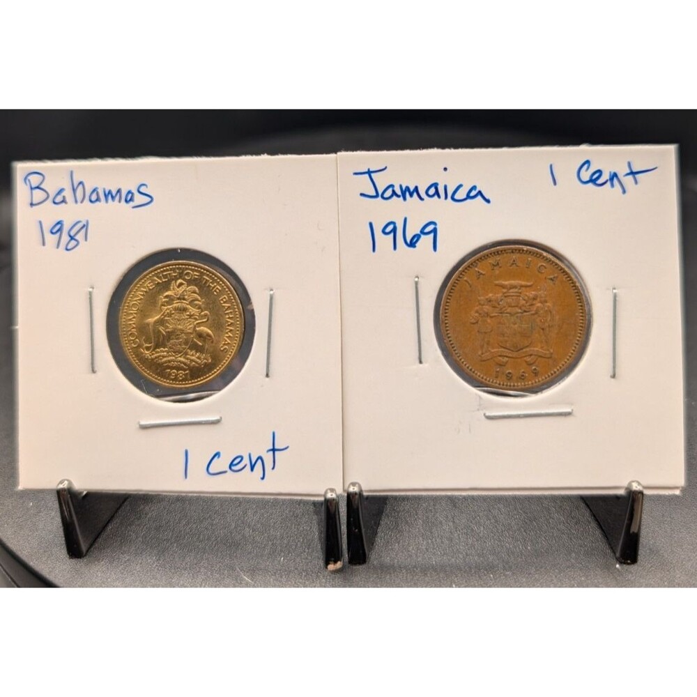 2‑Coin Bundle – Bahamas 1981 One Cent & Jamaica 1969 One Cent